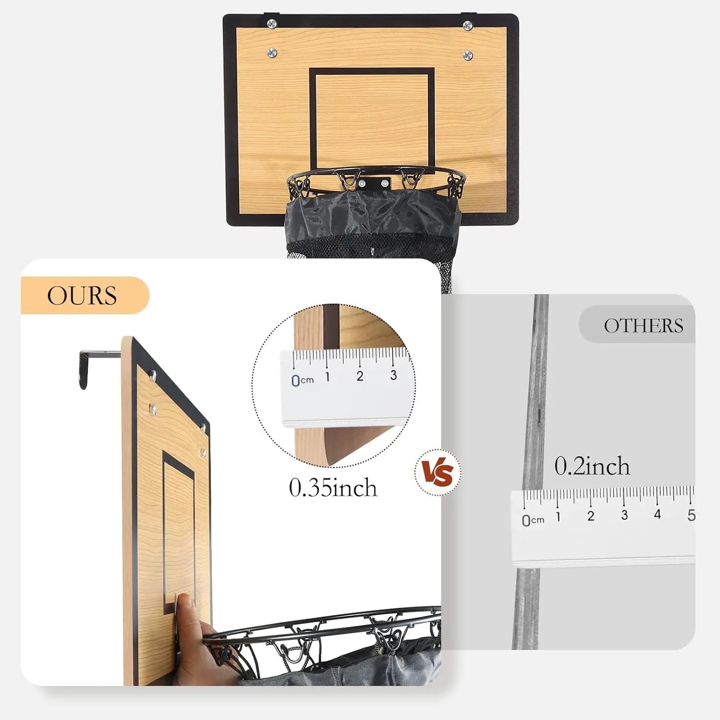 Door-Hanging Basketball Hoop Laundry Basket with Zipper