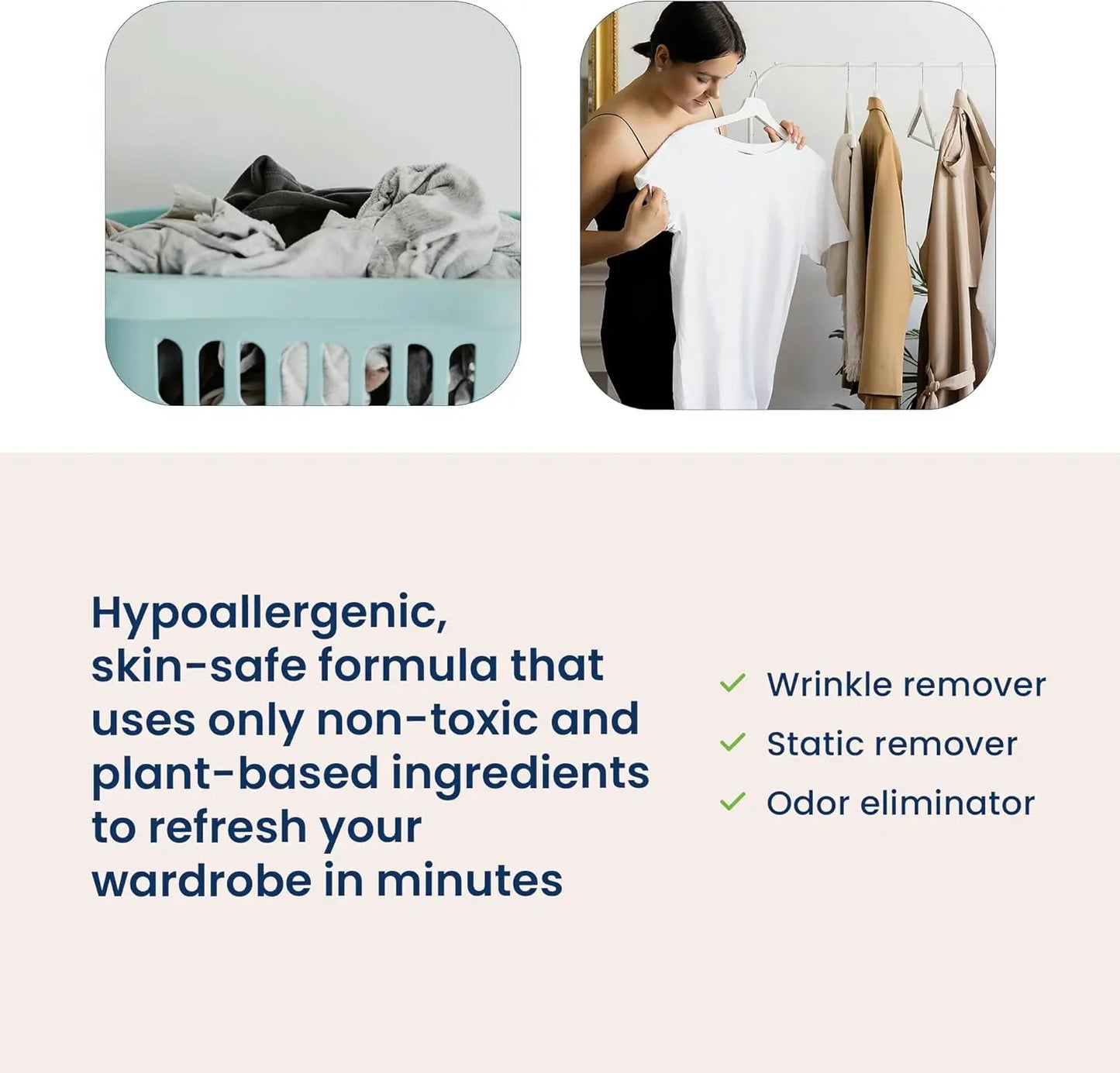 Plant-Based Wrinkle Remover for Clothing, Linen, and Bedding Fabrics