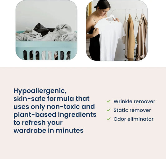 Plant-Based Wrinkle Remover for Clothing, Linen, and Bedding Fabrics