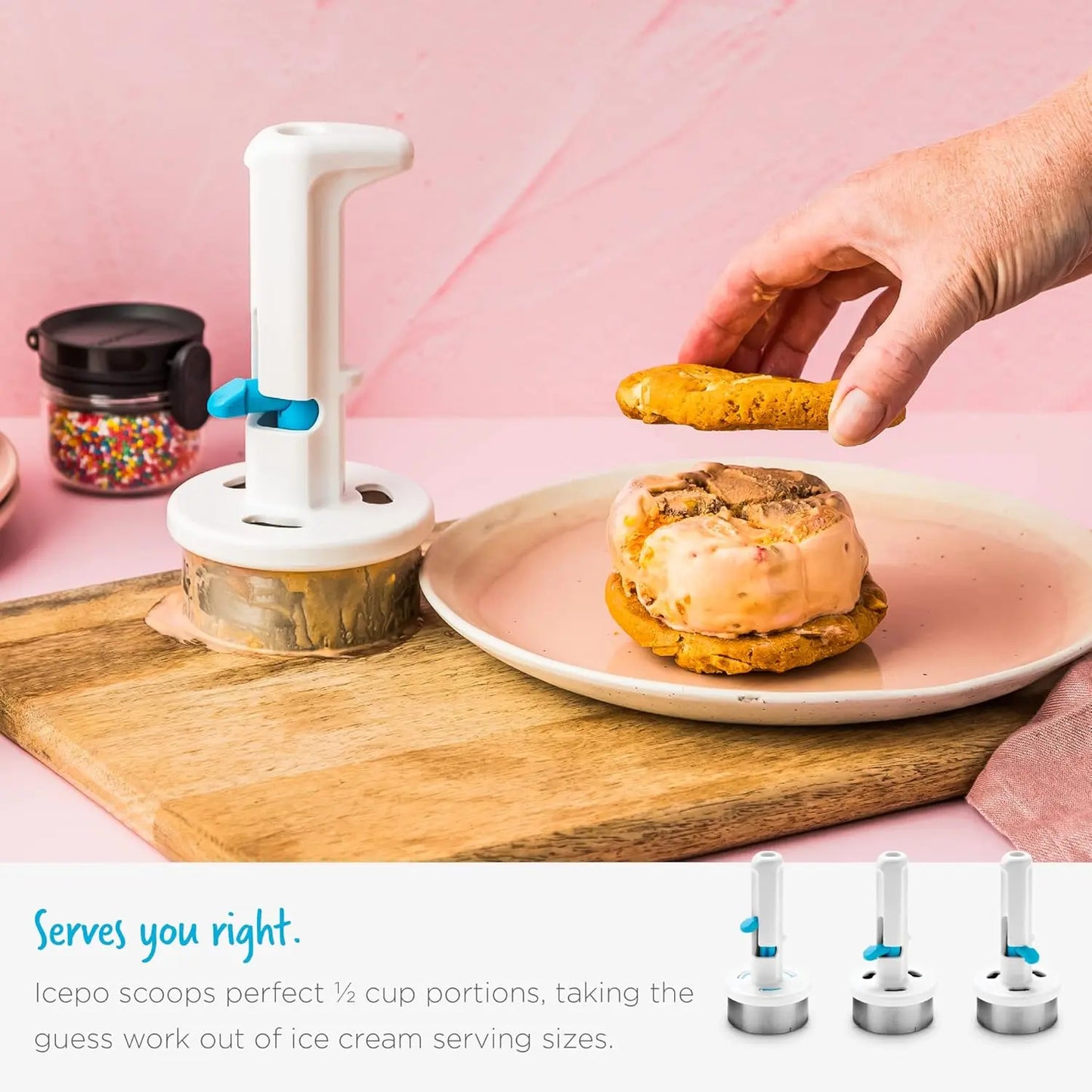One-Handed Ice Cream Sandwich Scoop