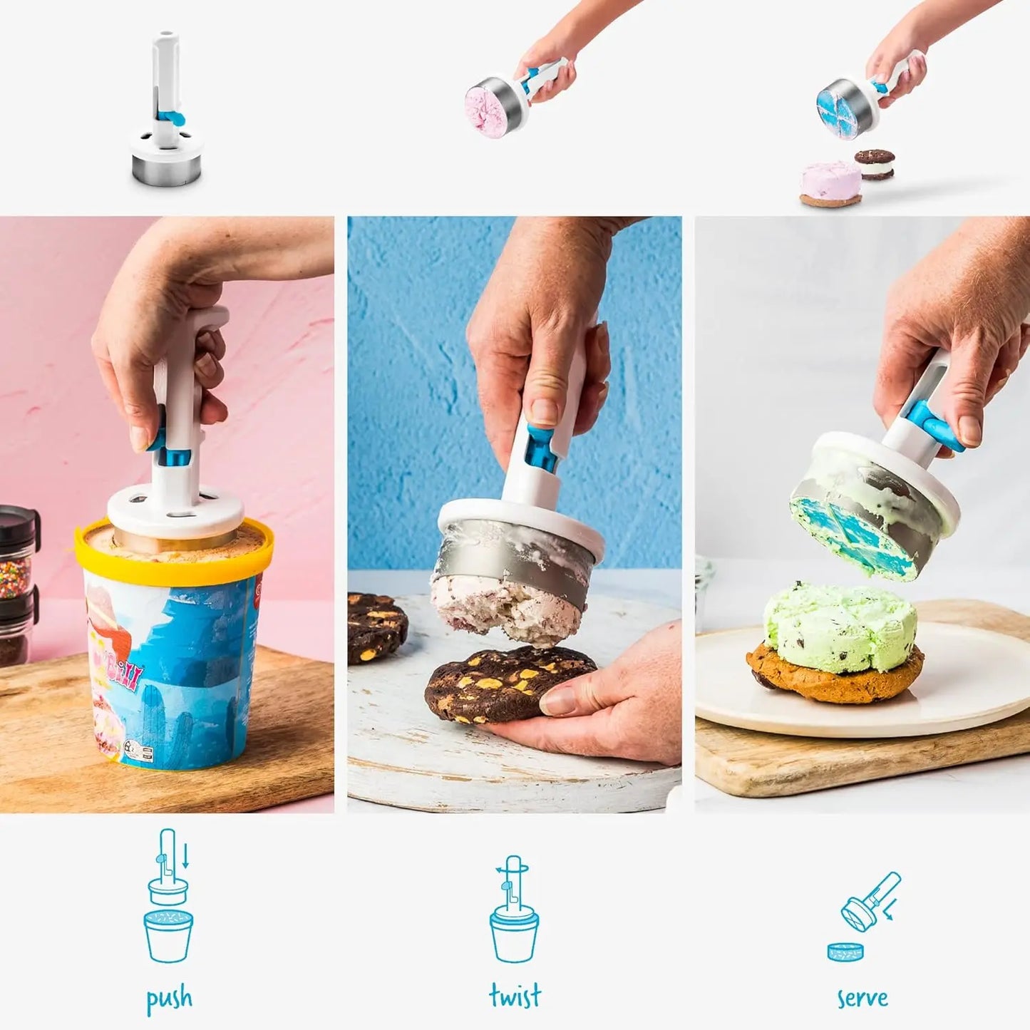 One-Handed Ice Cream Sandwich Scoop