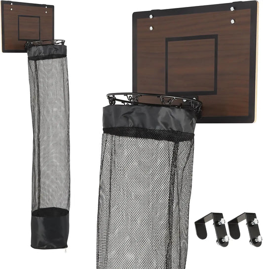 Door-Hanging Basketball Hoop Laundry Basket with Zipper
