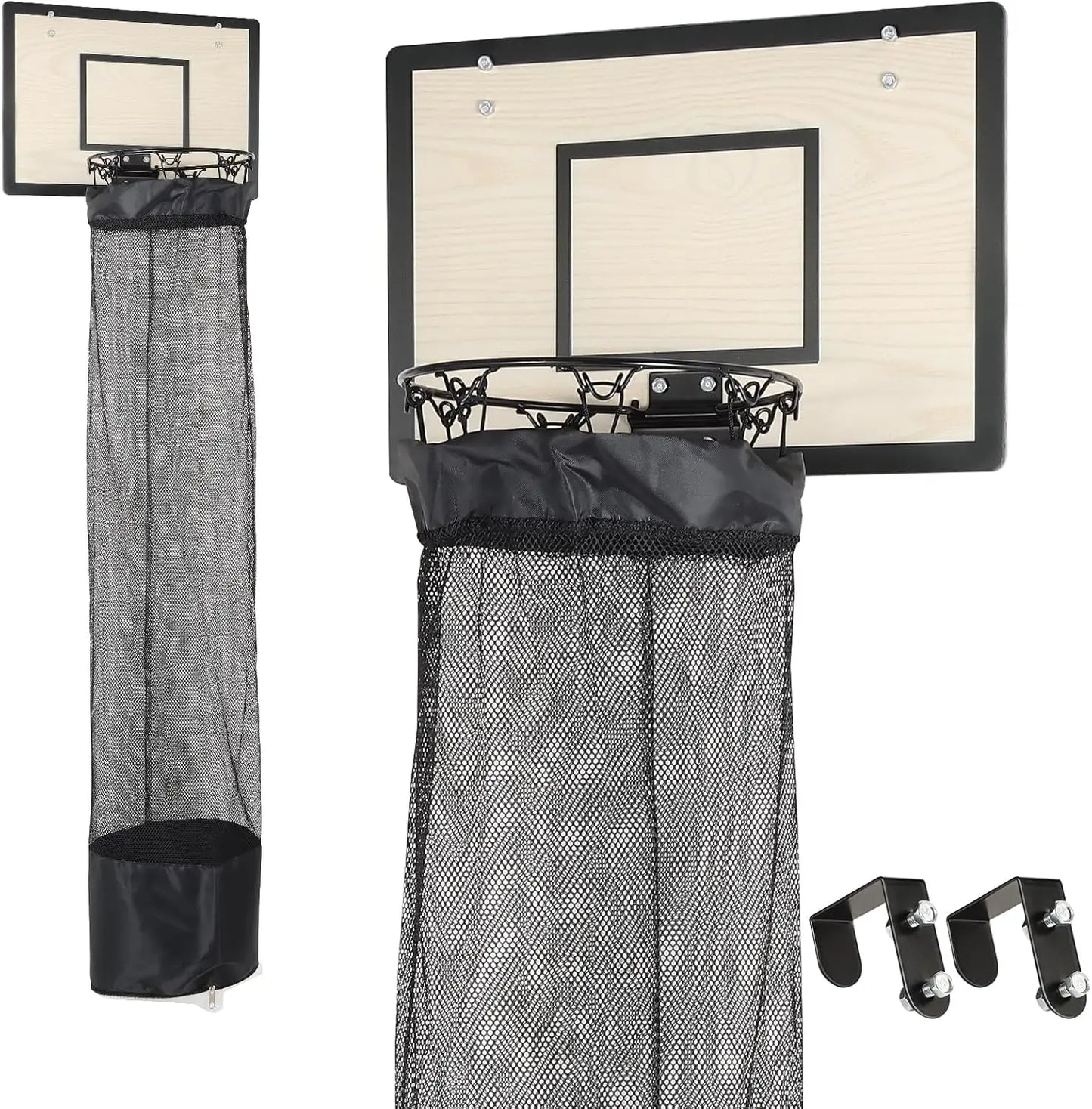Door-Hanging Basketball Hoop Laundry Basket with Zipper