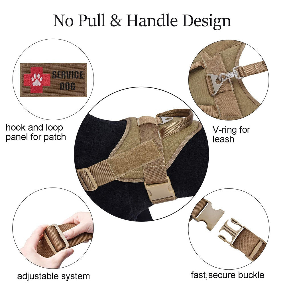Military Tactical Dog Harness Patrol K9 Working Pet