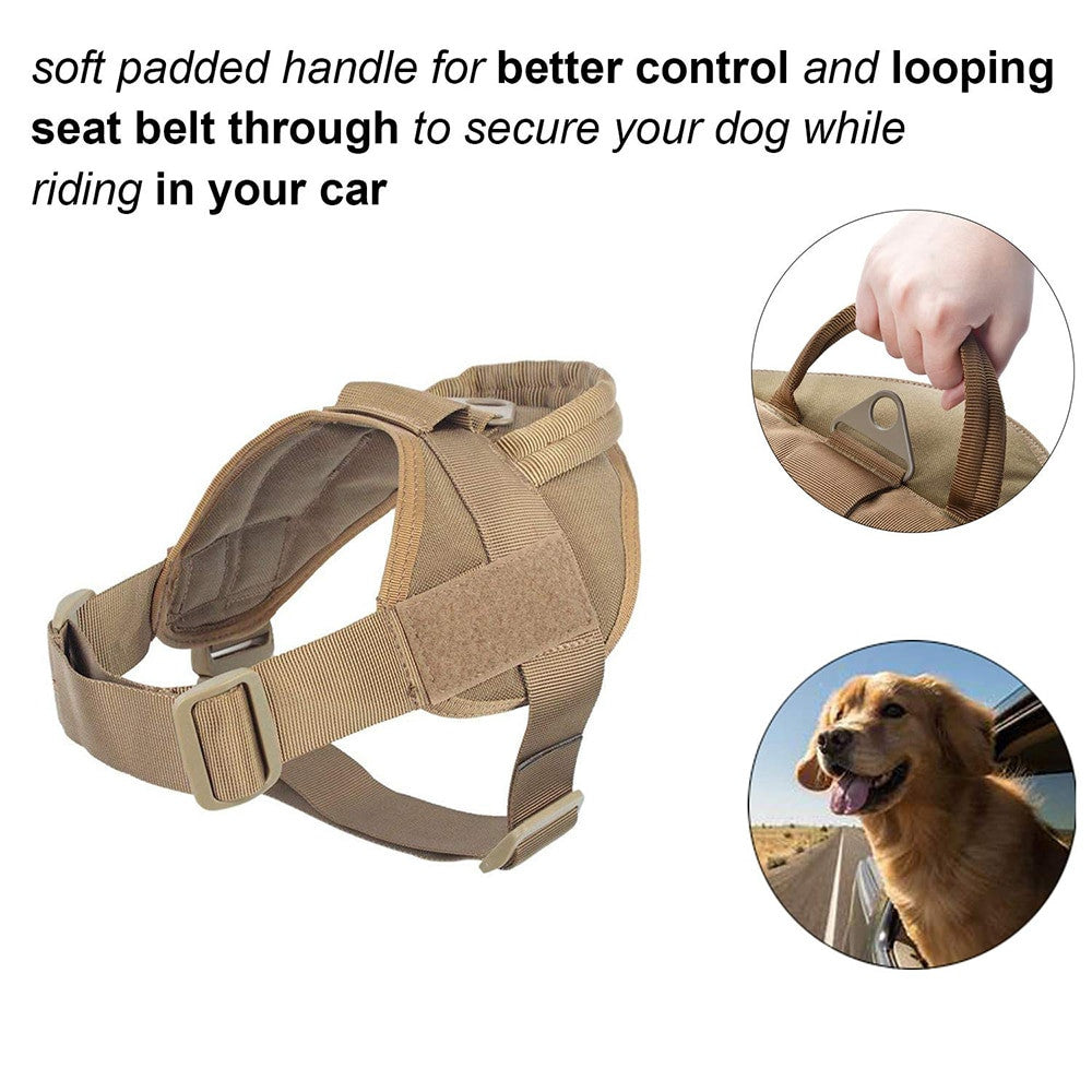 Military Tactical Dog Harness Patrol K9 Working Pet